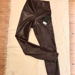 Dark Cherry Leatherette Leggings